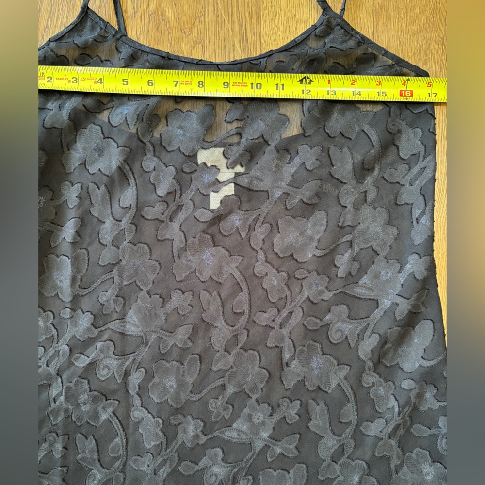 Vintage Sheer Floral Fairy Goth Whimsygoth Mesh See Through Slip Dress Black Med - Picture 5 of 7